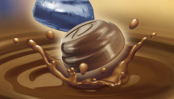 Lori Anzalone Illustration - Food Illustrator of liquid melted chocolate wrapper