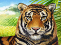 Nature Illustration of bengal tiger in forest jungle