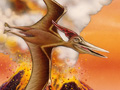 Nature Illustration of dinosaurs tyranasaur pterdotyl
