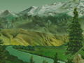 Nature Illustration of green pale ale landscape