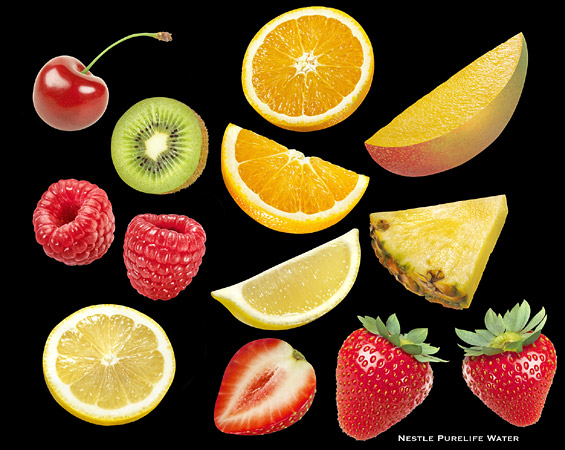 Lori Anzalone Illustration - Photo Based Illustrator of Nestle water mixed fruits 