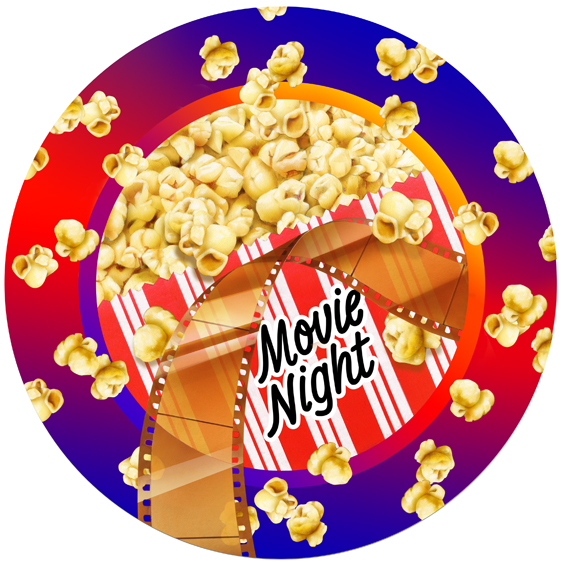 Lori Anzalone Illustration - Product Illustrator of Paper Goods - Movie Night, popcorn, movie film