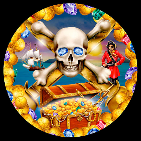 Lori Anzalone Illustration - Product Illustrator of Paper Goods Pirates, Treasure Chest, Skull & Crossbones